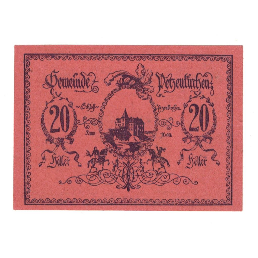 Banknote, Austria, Petzenkirchen N.Ö. Gemeinde, 20 Heller, valeur faciale
