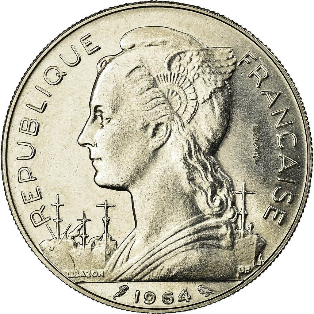 Réunion, 100 Francs, 1964, Nickel, MS(63), Lecompte:104