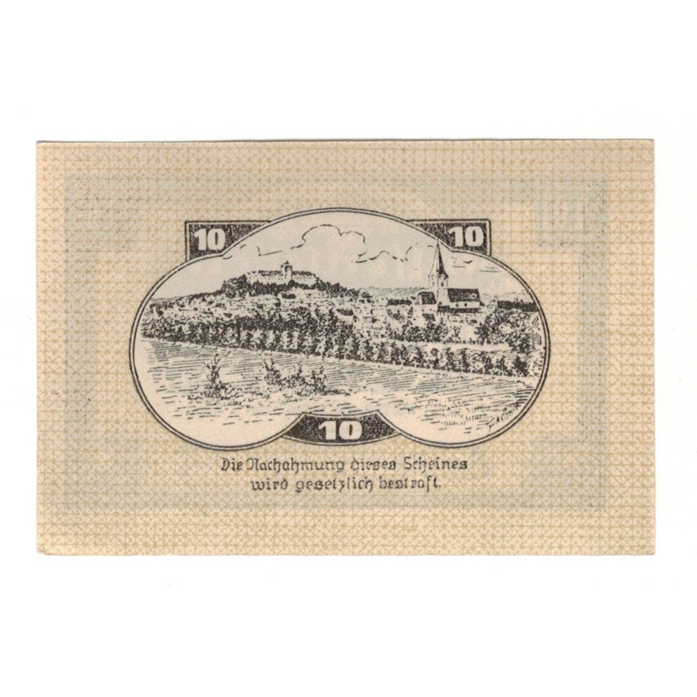 Banknote, Austria, Weitra N.Ö. Stadtgemeinde, 10 Heller, paysage, 1920