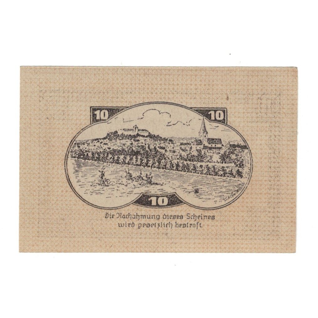 Billet, Autriche, Weitra N.Ö. Stadtgemeinde, 10 Heller, paysage 1, 1920