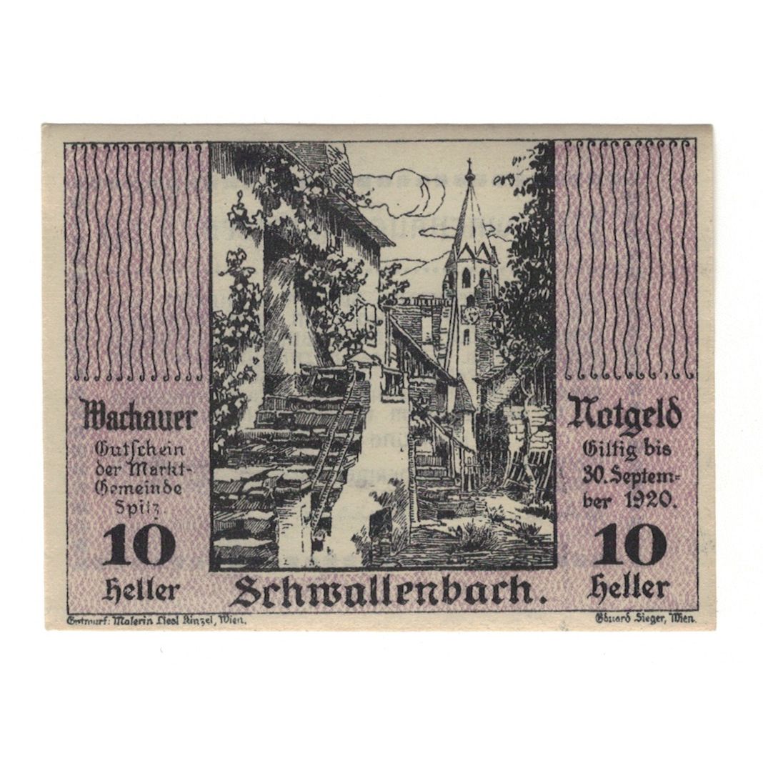Banknote, Austria, Wachauer Notgeld Schwallenbach N.Ö. Gemeinde, 10 Heller