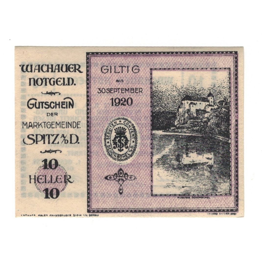 Banknote, Austria, Wachauer Notgeld Schönbühel N.Ö. Gemeinde, 10 Heller