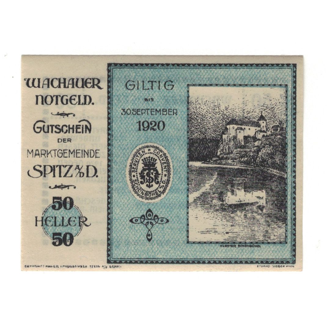 Banknote, Austria, Wachauer Notgeld Schönbühel N.Ö. Gemeinde, 50 Heller