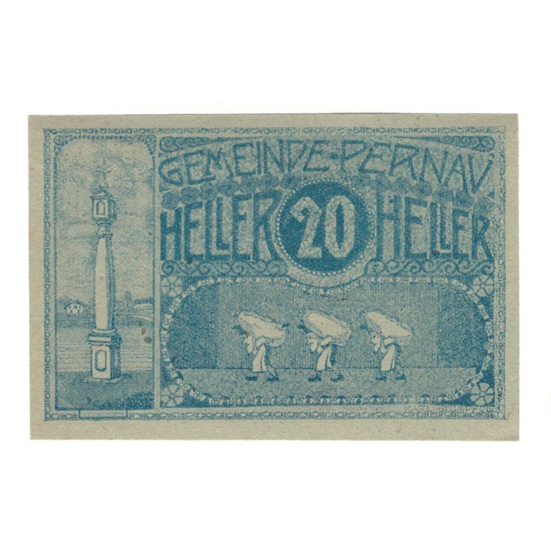 Billet, Autriche, Pernau O.Ö. Gemeinde, 20 Heller, Texte, 1920, 1920-10-31