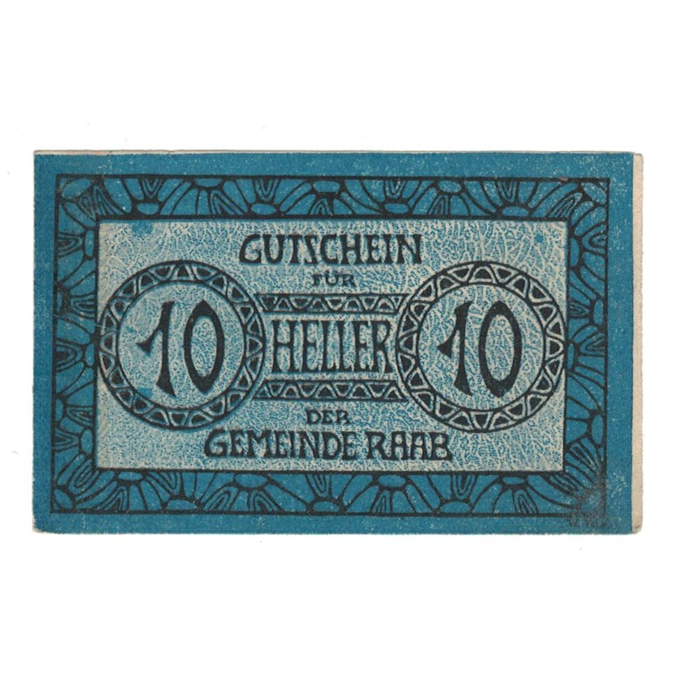 Billet, Autriche, Raab O.Ö. Marktgemeinde, 10 Heller, texte 1, 1920