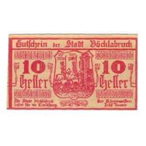 Banknote, Austria, Vöcklabruck O.Ö. Stadt, 10 Heller, texte 1, 1919