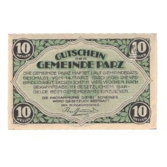 Billete, Austria, Parz O.Ö. Gemeinde, 10 Heller, Batiment, 1920, 1920-03-14