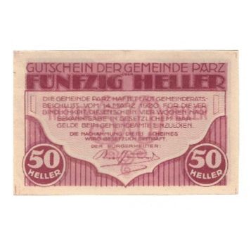 Billete, Austria, Parz O.Ö. Gemeinde, 50 Heller, Batiment, 1920, 1920-03-14