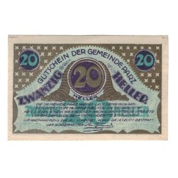Banknote, Austria, Parz O.Ö. Gemeinde, 20 Heller, paysage, 1920, 1920-03-14