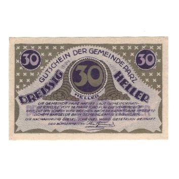 Banknote, Austria, Parz O.Ö. Gemeinde, 30 Heller, paysage, 1920, 1920-03-14
