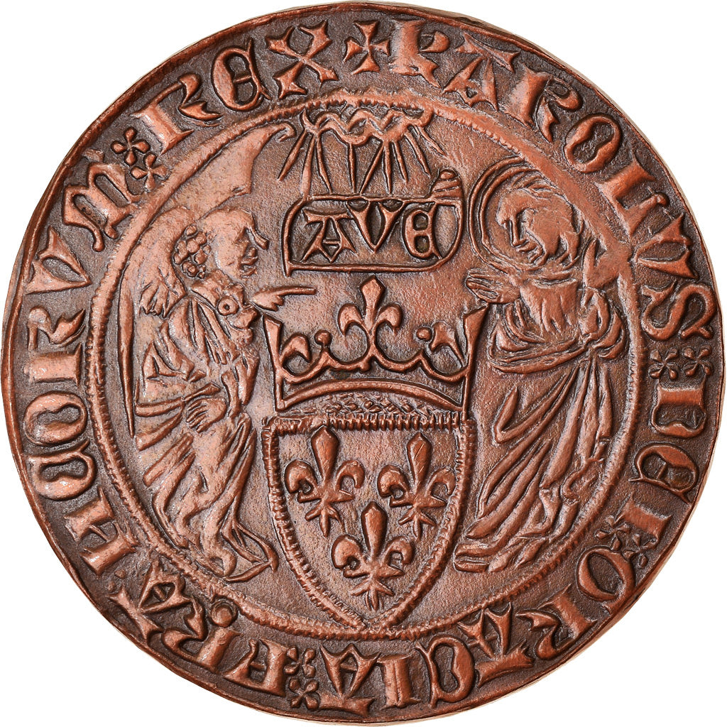 France, Medal, Reproduction, Salut d'Or, Charles VI, History, 1971, MS(63)
