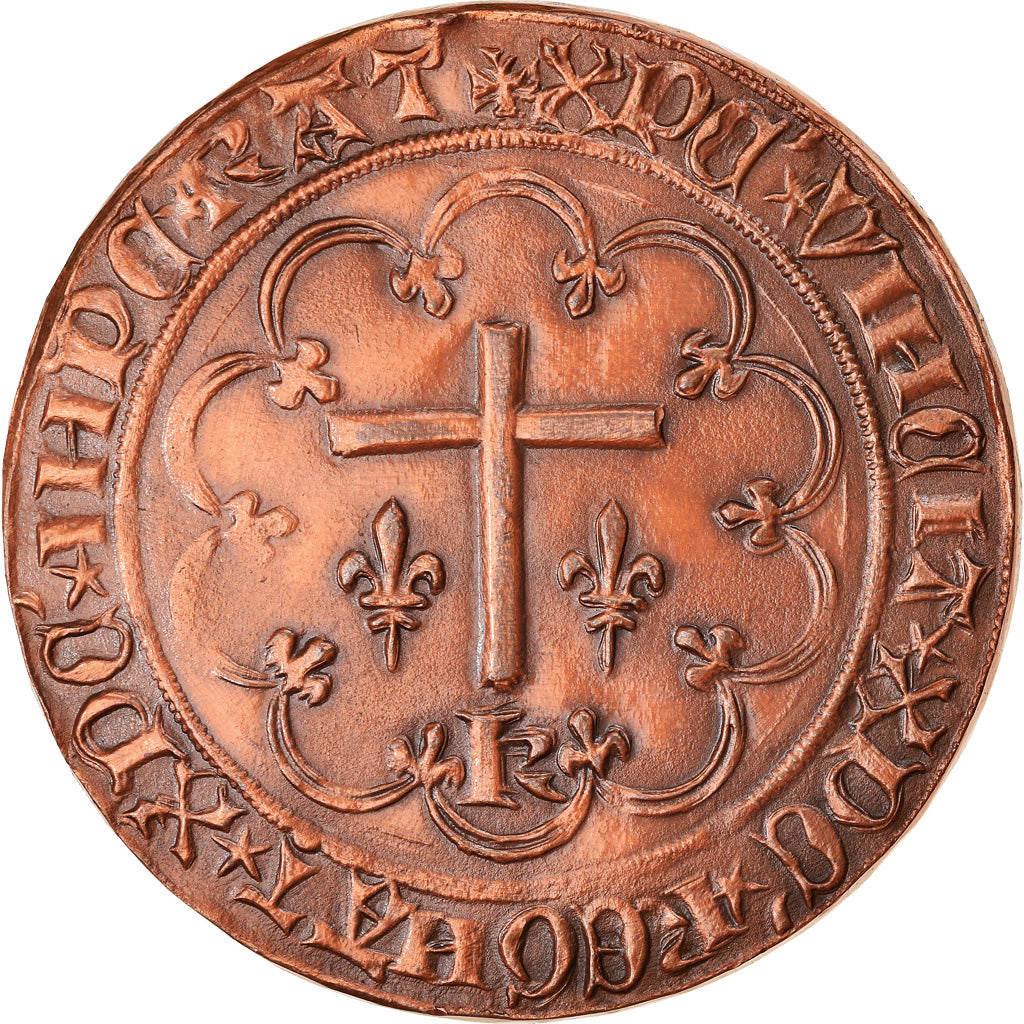 France, Medal, Reproduction, Salut d'Or, Charles VI, History, 1971, MS(63)