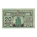 Billet, Autriche, Kremsmünster O.Ö. Marktgemeinde, 20 Heller, Cochon 1, 1920