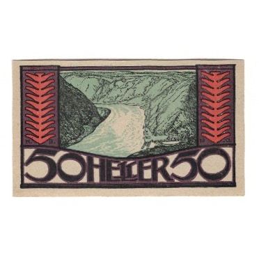 Banconote, Austria, Kirchberg an der Donau O.Ö. Gemeinde, 50 Heller, Texte