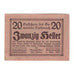 Geldschein, Österreich, Mettmach O.Ö. Gemeinde, 20 Heller, valeur faciale