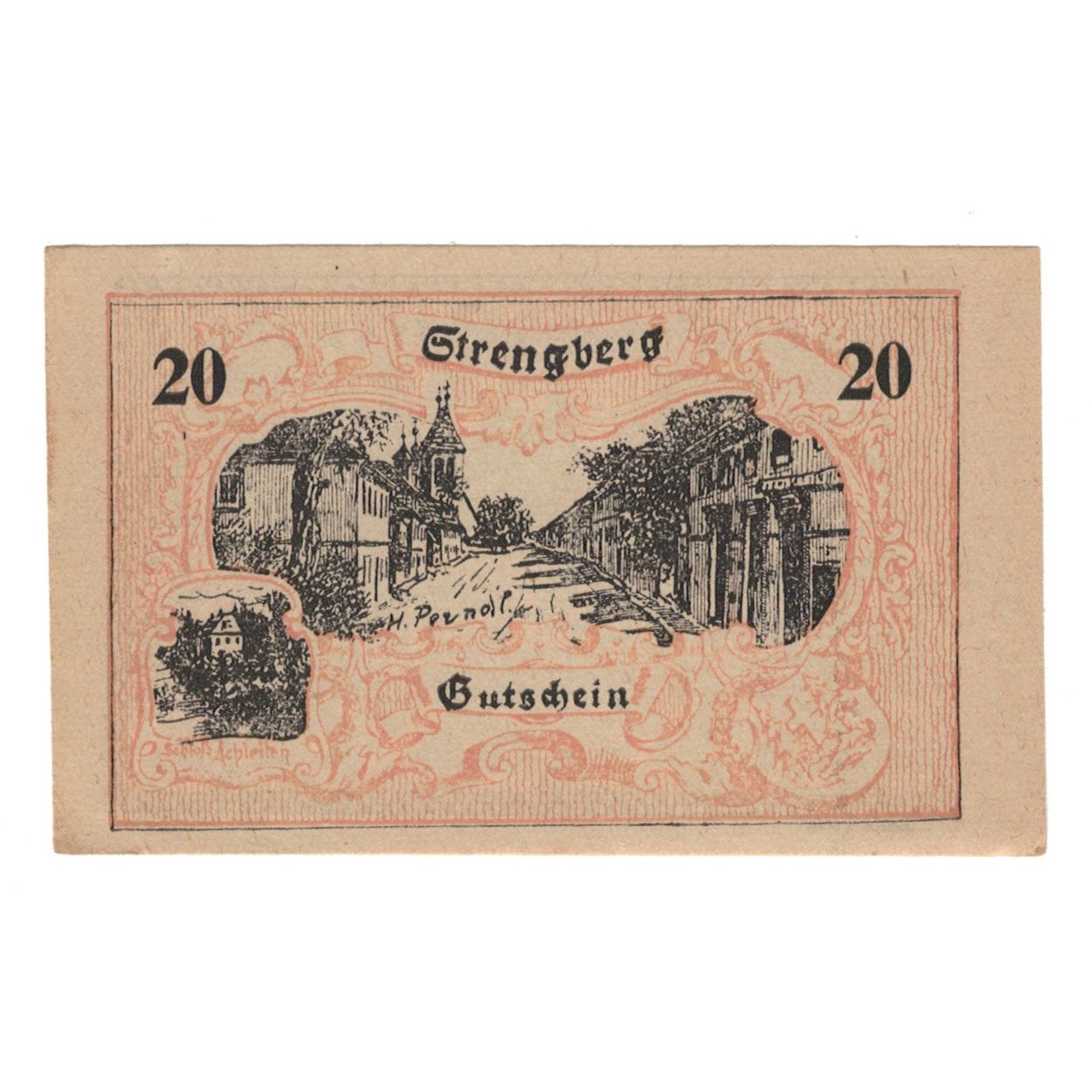 Banknote, Austria, Strengberg N.Ö. Gemeinde, 20 Heller, texte 1, 1920