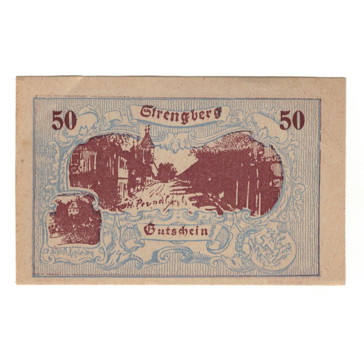 Banknote, Austria, Strengberg N.Ö. Gemeinde, 50 Heller, texte 1, 1920