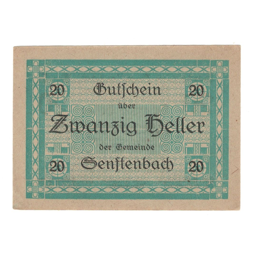 Banknot, Austria, Senftenbach O.Ö. Gemeinde, 20 Heller, texte 1, 1920
