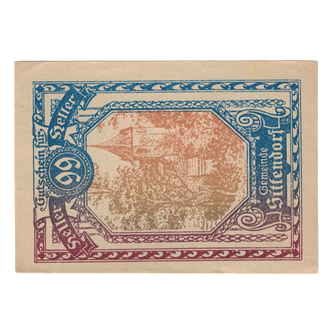 Biljet, Oostenrijk, Sittendorf N.Ö. Gemeinde, 99 Heller, Texte 4, SUP, Mehl:FS