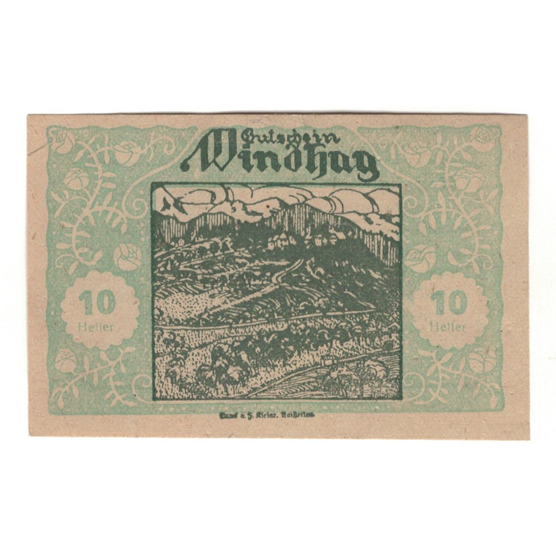 Banconote, Austria, Windhag bei Waidhofen an der Ybbs N.Ö. Gemeinde, 10 Heller