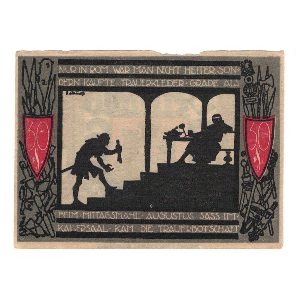 Banknote, Germany, Detmold Stadt, 50 Pfennig, personnage, 1920, AU(50-53)