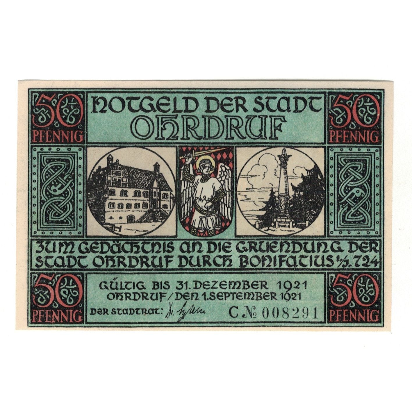 Banknote, Germany, Ohrdruf Stadt, 50 Pfennig, personnage 4, 1921, 1921-12-31