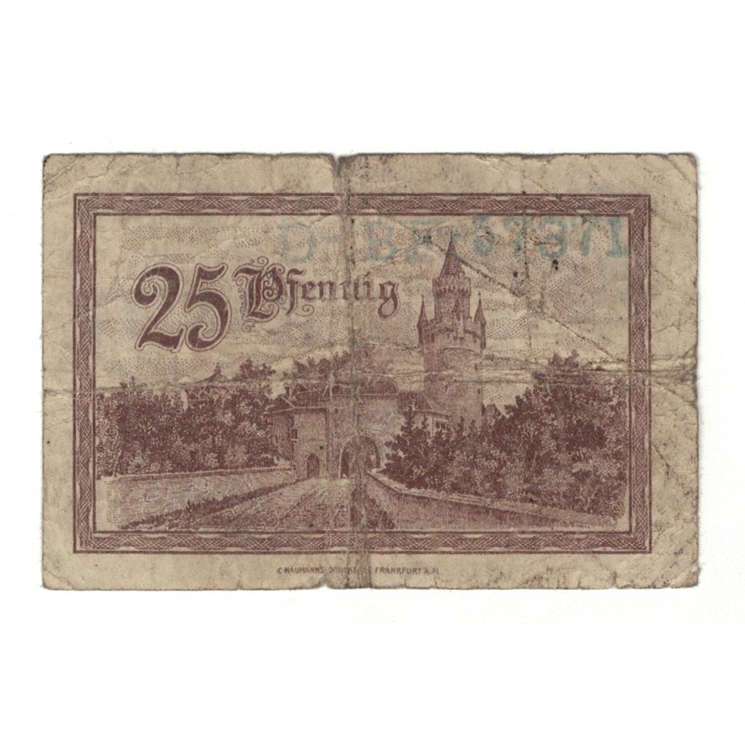 Banknote, Germany, Friedberg Stadtkasse, 25 Pfennig, château, 1920, 1920-03-01