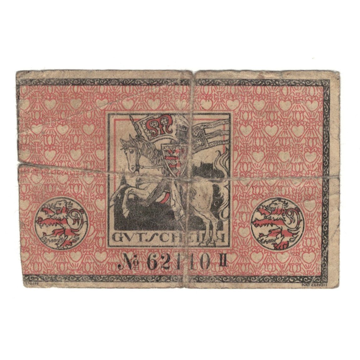 Banknote, Germany, Marburg Stadt, 50 Pfennig, cavalier, 1918, 1918-07-05