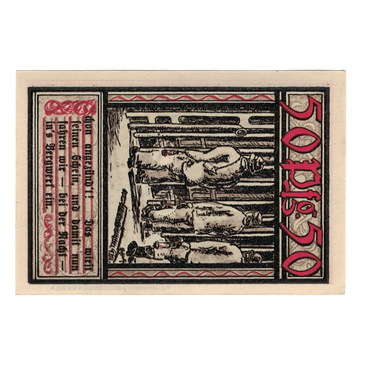 Banknot, Niemcy, Bochum Landkreis, 50 Pfennig, personnage, 1921, 1921-11-01