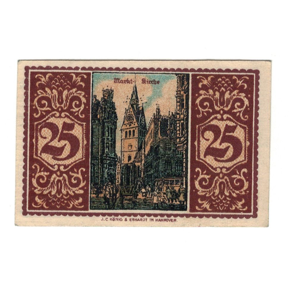 Banknote, Germany, Hannover Handelskammer, 25 Pfennig, Batiment, 1921