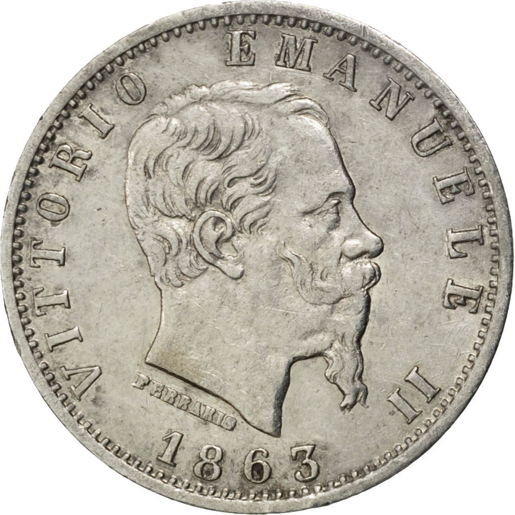 Italien, Vittorio Emanuele II, 20 Centesimi, 1863, Milan, Silber, SS+, KM:13.1