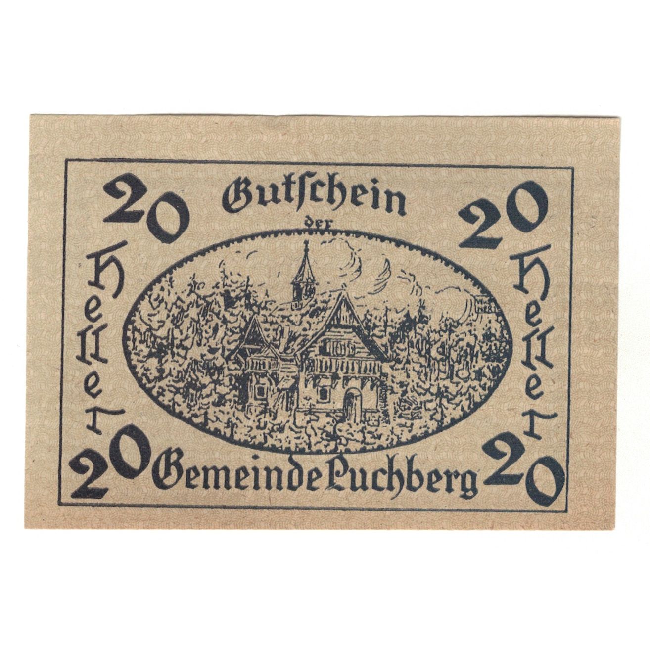 Banconote, Austria, Puchberg bei Wels O.Ö. Gemeinde, 20 Heller, Texte, 1921
