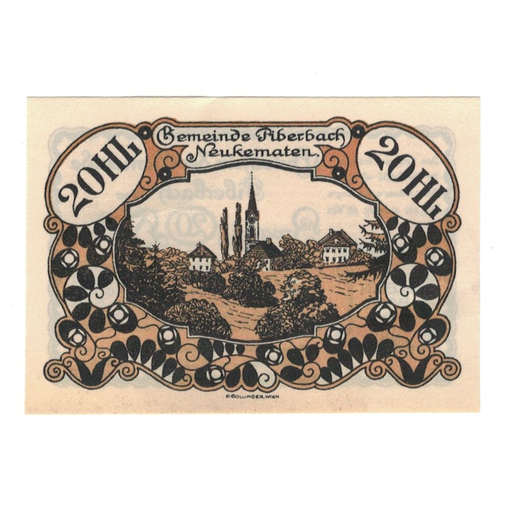 Banconote, Austria, Piberbach O.Ö. Gemeinde, 20 Heller, paysage, 1920
