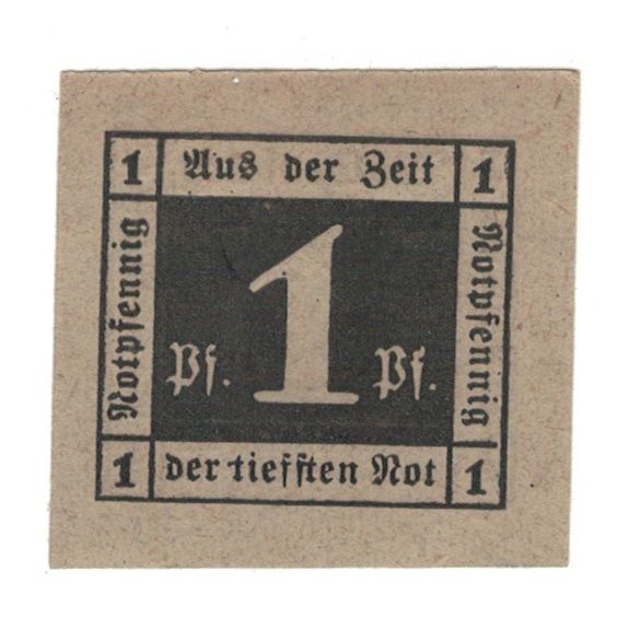 Billet, Allemagne, Waldenburg Stadt, 1 Pfennig, valeur faciale, undated (1920)