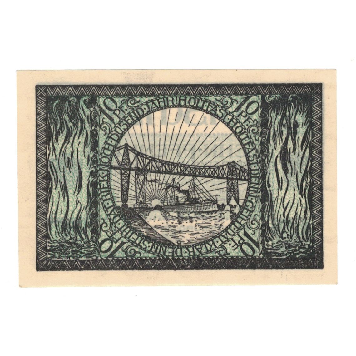Banknote, Germany, Rendsburg Stadt, 10 Pfennig, pont, 1918, 1918-07-01