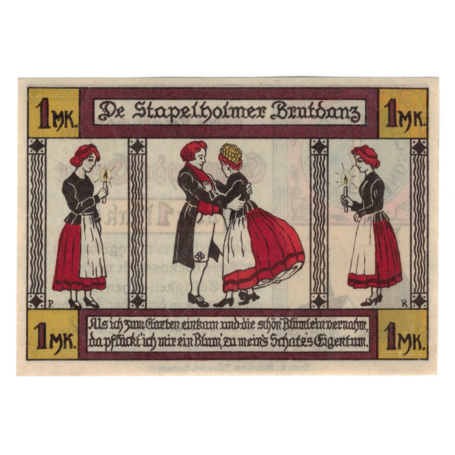 Banknote, Germany, Erfde Gemeinde, 1 Mark, personnage, 1921, AU(55-58)