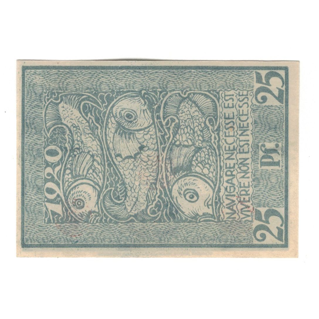 Billet, Allemagne, Bremerhaven Geestemünde und Lehe Städte, 25 Pfennig