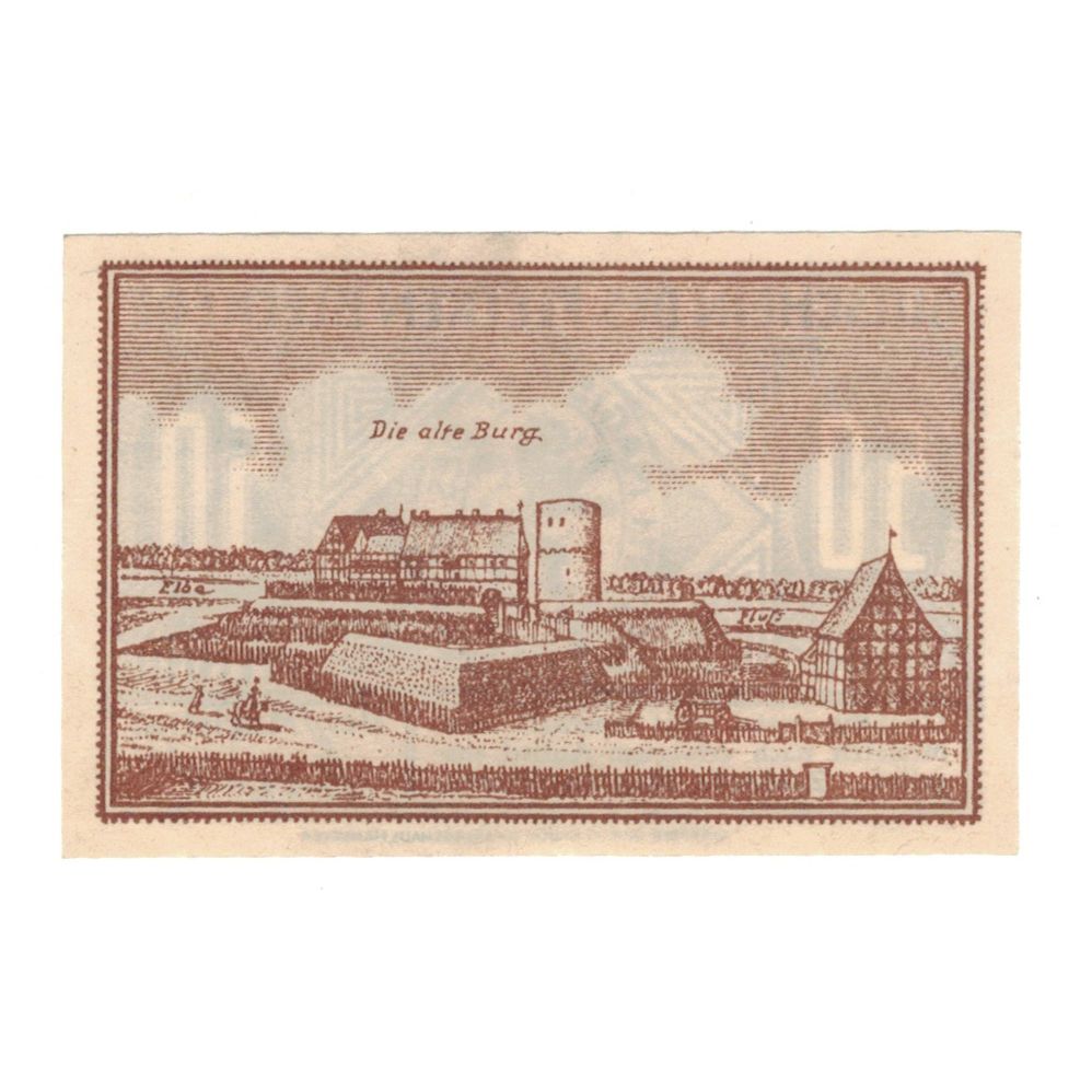 Banknote, Germany, Bleckede Flecken, 50 Pfennig, paysage, undated (1920)