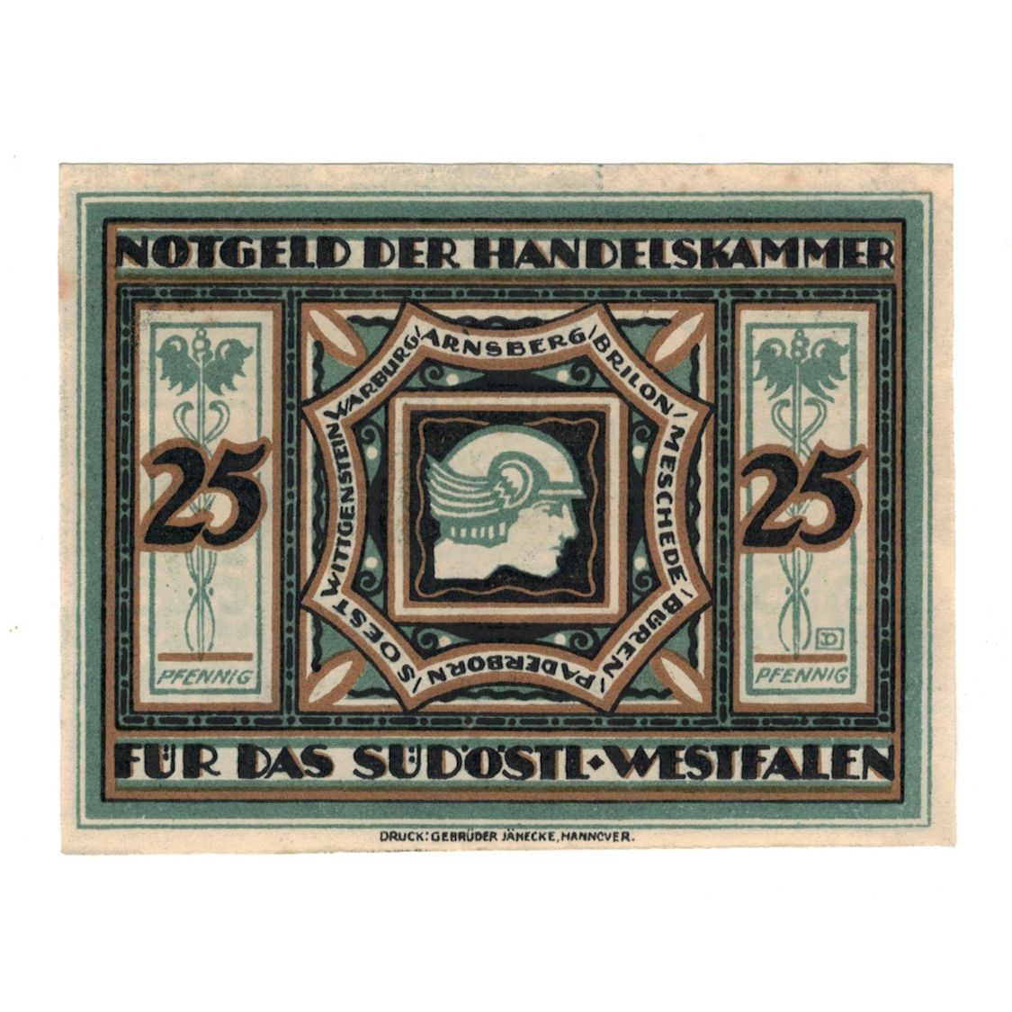 Geldschein, Deutschland, Arnsberg Handelskammer für das südöstliche