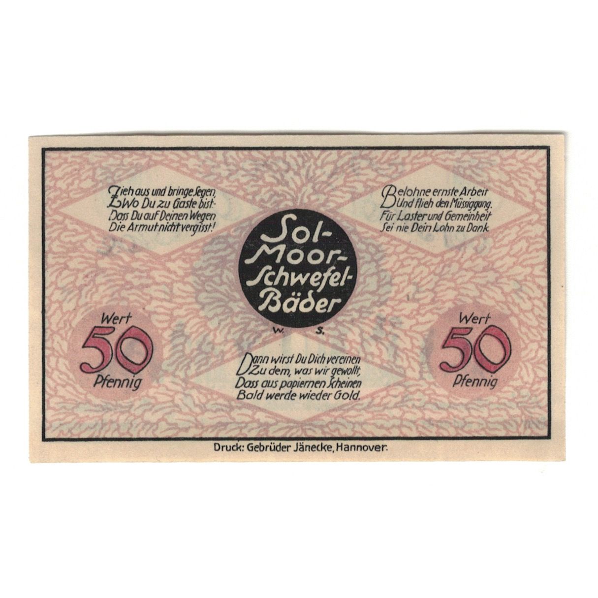 Billet, Allemagne, Oldesloe, Bad Stadt, 50 Pfennig, valeur faciale, Undated