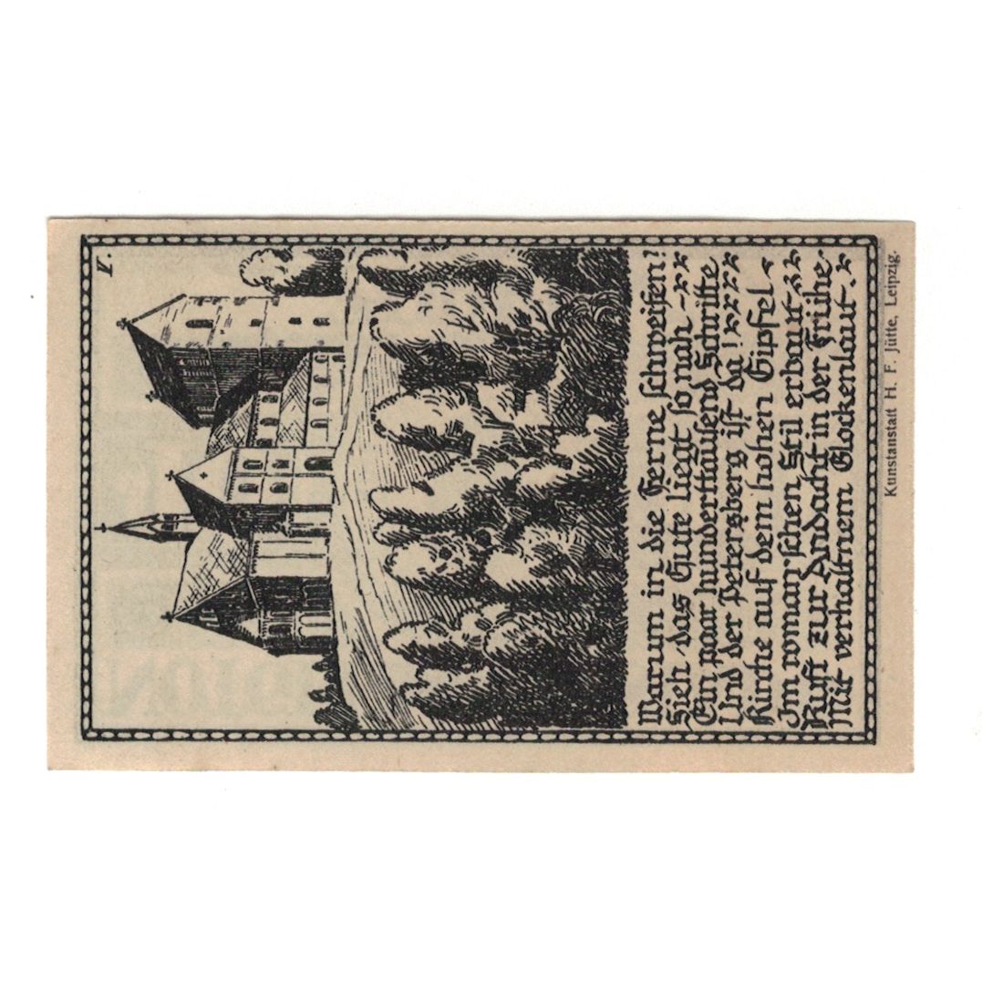 Banconote, Germania, Zörbig Stadt, 10 Pfennig, Eglise, 1921, 1921-09-30, SPL-