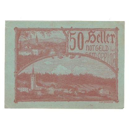 Banknote, Austria, Öpping O.Ö. Gemeinde, 50 Heller, Texte, 1920, 1920-07-11