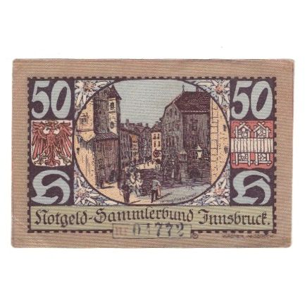 Banknote, Austria, Innsbruck Tirol Prv. Notgeld Sammlerbund Innsbruck, 50