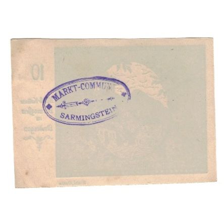 Geldschein, Österreich, Sarmingstein Im Strudengau, 10 Heller, N.D, 1920