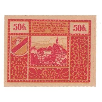 Banknote, Austria, Neumarkt Bei Salzburg Sbg. Gemeinde, 50 Heller, paysage