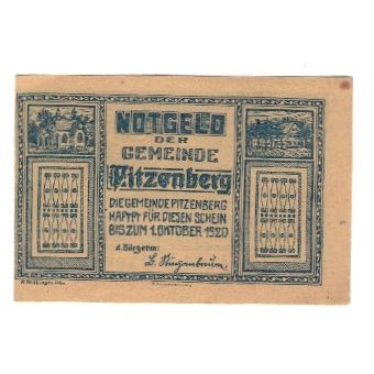 Geldschein, Österreich, Pitzenberg O.Ö. Gemeinde, 20 Heller, personnage, 1920