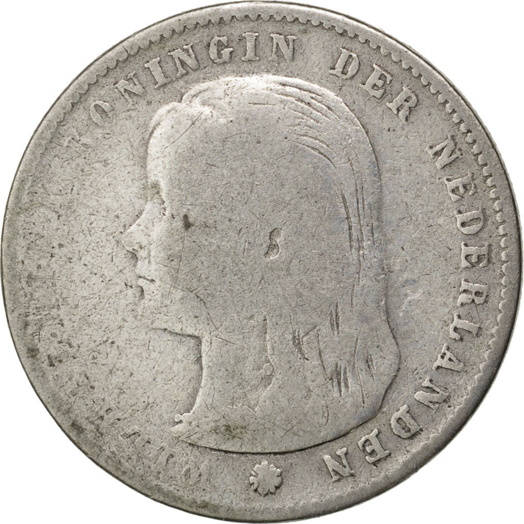 Pays-Bas, Wilhelmina I, 25 Cents, 1897, Argent, B+, KM:115