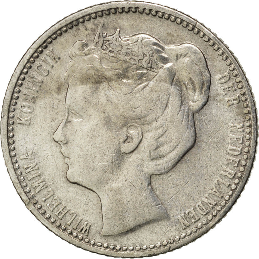 Netherlands, Wilhelmina I, 25 Cents, 1904, Silver, EF(40-45), KM:120.2