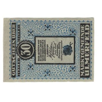 Geldschein, Österreich, Ulmerfeld N.Ö. Marktgemeinde, 30 Heller, Texte, 1920