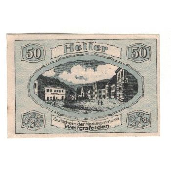 Geldschein, Österreich, Weitersfelden, 50 Heller, Texte, 1920, 1920-12-31, VZ